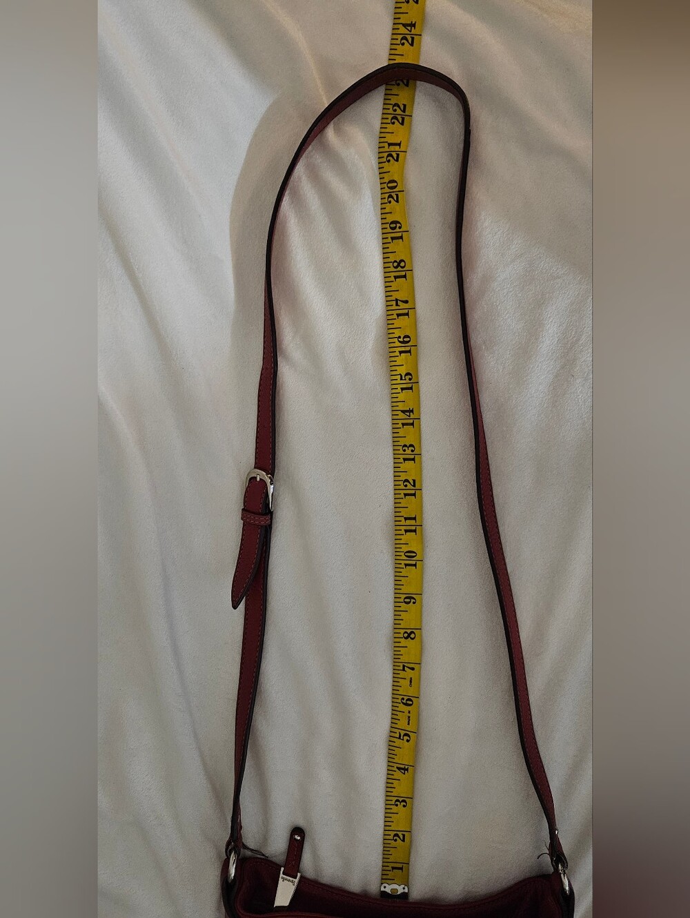 Tignanello Red Leather Crossbody with Front Zip Pockets - Picture 6 of 13